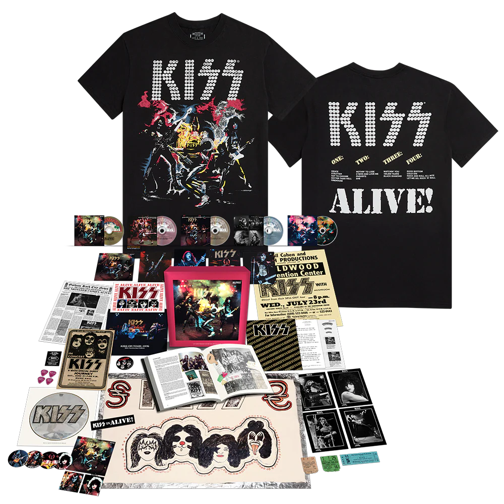 Alive! 50th Anniversary Super Deluxe 4CD + Blu-ray Audio + ALIVE! Track List T-Shirt